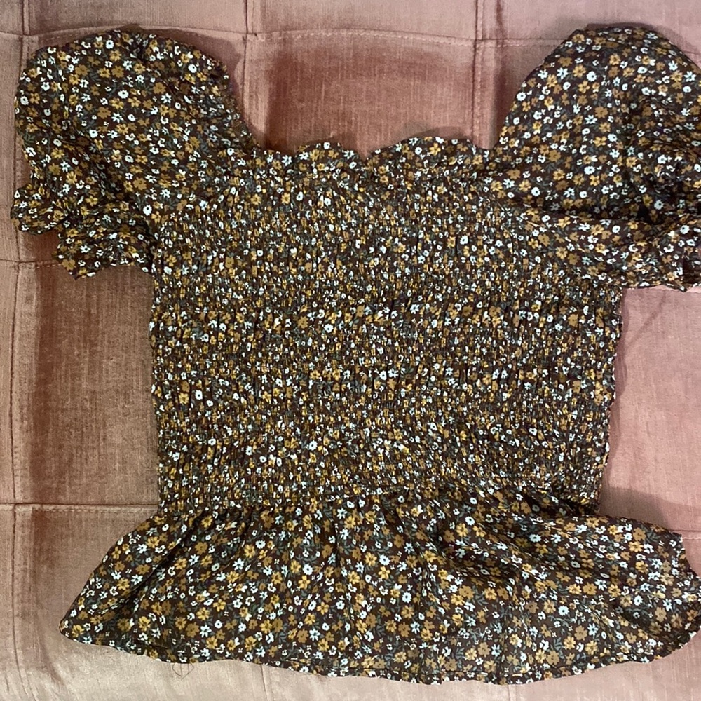 Touched Floral Peasant Blouse